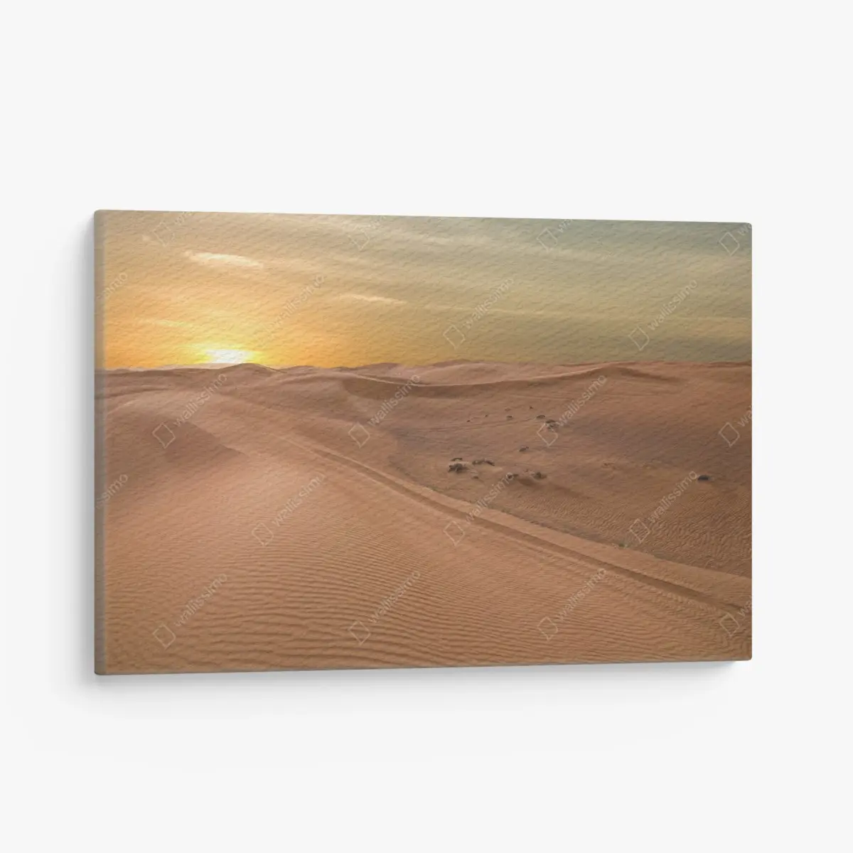 Quadro su tela tramonto sulle dune del deserto degli Emirati Arabi Uniti • Wallissimo®