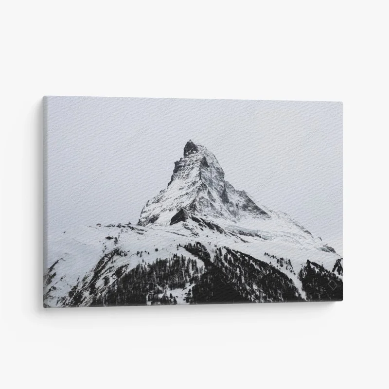 Quadro su tela maestosa cima innevata