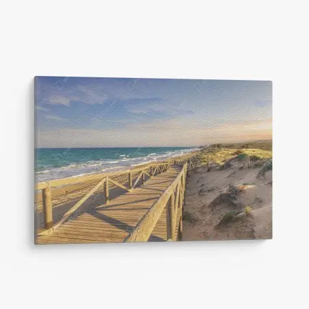 Quadro su tela passerella sul mare a Guardamar • Wallissimo®