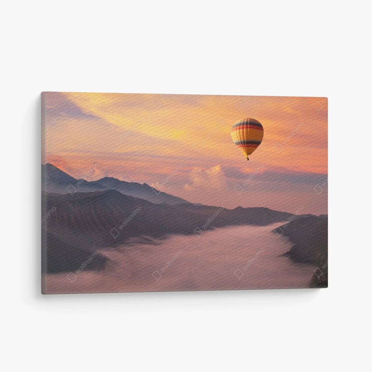 Quadro su tela sospesi all'alba: mongolfiera sul mare di nubi • Wallissimo® Quadro su tela sospesi all'alba: mongolfiera sul mare di nubi • Wallissimo®