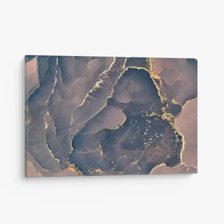 Quadro su tela marmo liquido con venature dorate • Wallissimo®
