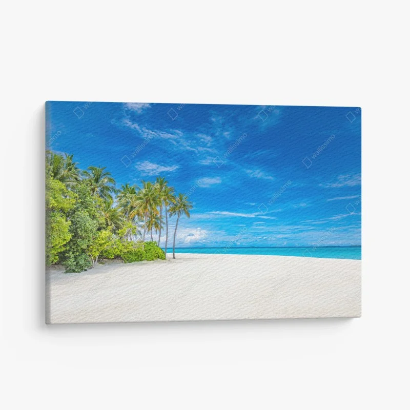 Quadro su tela oasi di palme e mare turchese