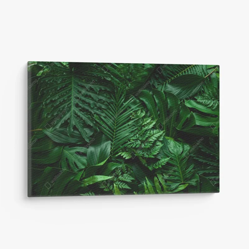 Quadro su tela mosaico di foglie tropicali