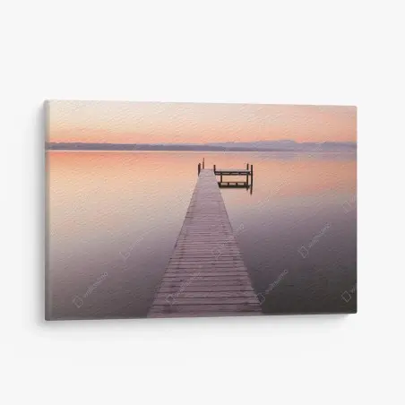 Quadro su tela molo verso l'orizzonte al tramonto • Wallissimo®