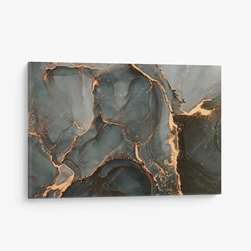 Quadro su tela onde dorate astratte