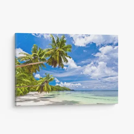 Quadro su tela paradiso tropicale sulla spiaggia • Wallissimo®