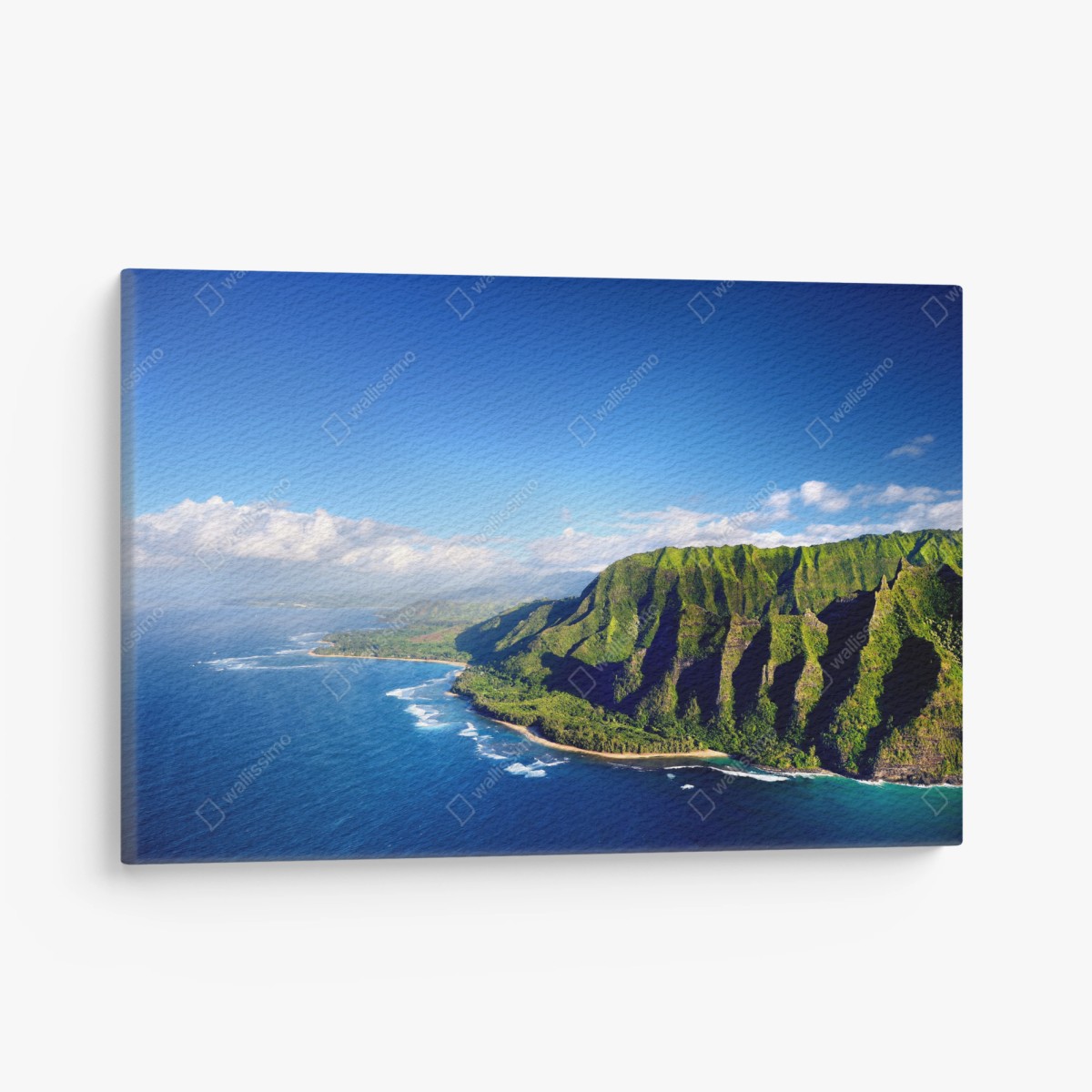 Quadro su tela panorama costiero tropicale dalle scogliere verdi • Wallissimo®