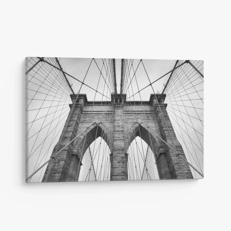 Quadro su tela archi e cavi del ponte di Brooklyn