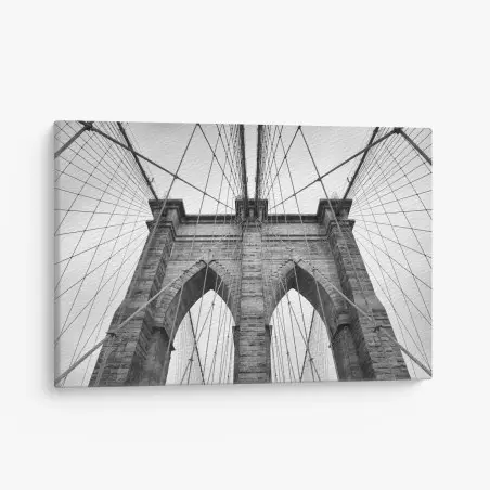Quadro su tela archi e cavi del ponte di Brooklyn • Wallissimo®