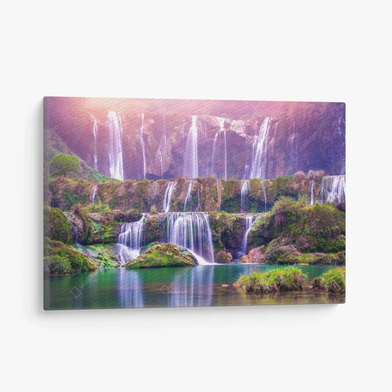 Quadro su tela cascata a terrazze di Jiulong a Luoping