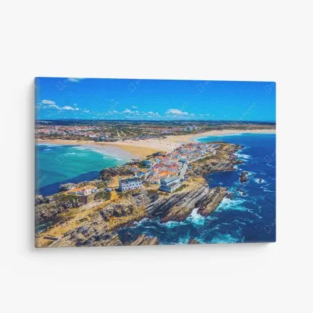 Quadro su tela paesaggio costiero di Baleal, Peniche • Wallissimo®