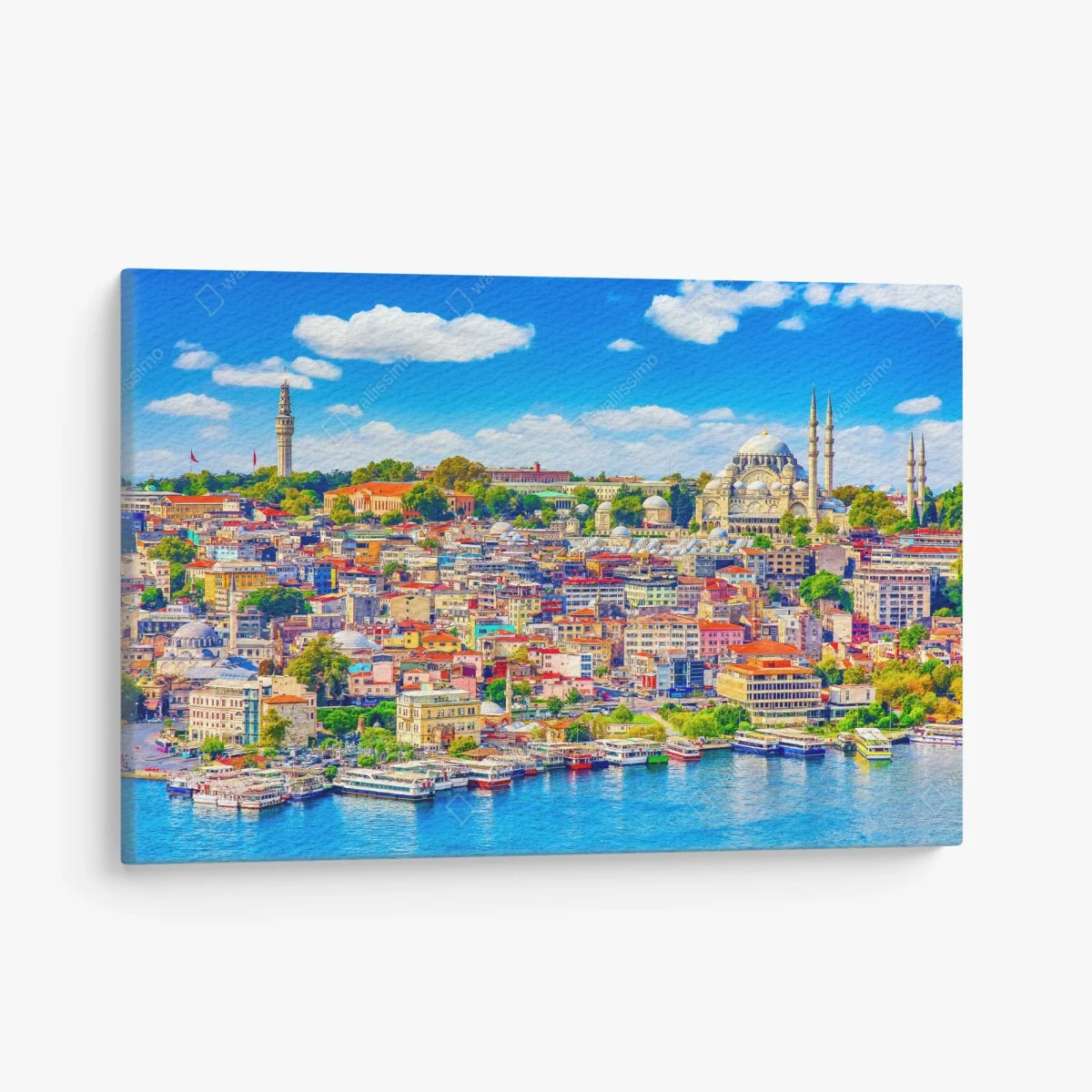Quadro su tela panorama urbano di Istanbul con moschea e marina • Wallissimo® Quadro su tela panorama urbano di Istanbul con moschea e marina • Wallissimo®