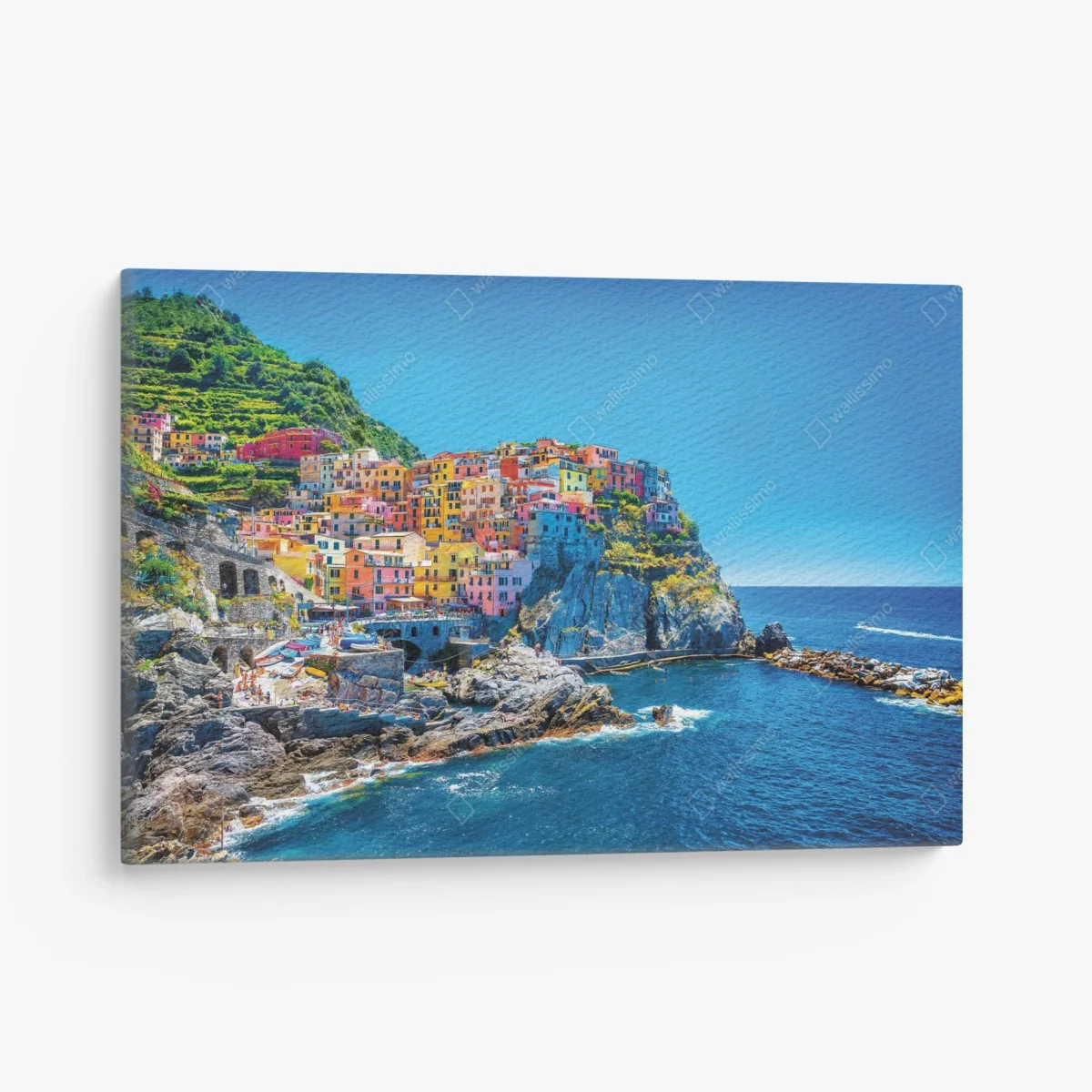 Quadro su tela murale panoramico del villaggio colorato di Cinque Terre • Wallissimo® Quadro su tela murale panoramico del villaggio colorato di Cinque Terre • Wallissimo®
