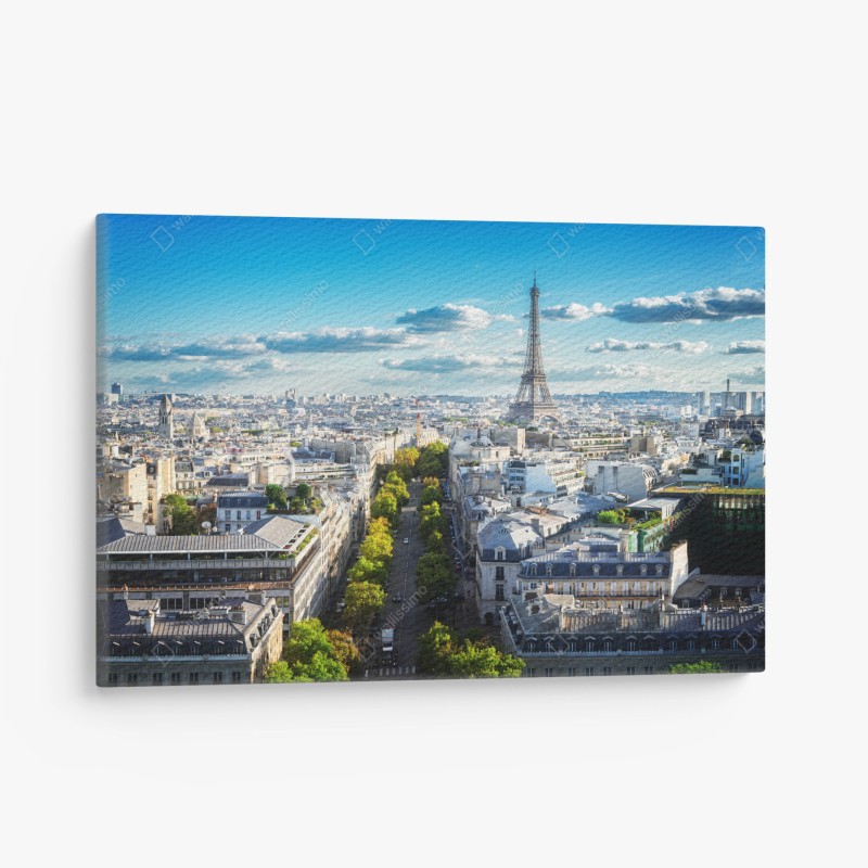 Quadro su tela ampio panorama di Parigi con Tour Eiffel
