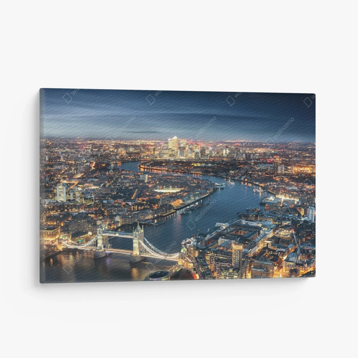 Quadro su tela panorama notturno di Londra con Tower Bridge • Wallissimo® Quadro su tela panorama notturno di Londra con Tower Bridge • Wallissimo®