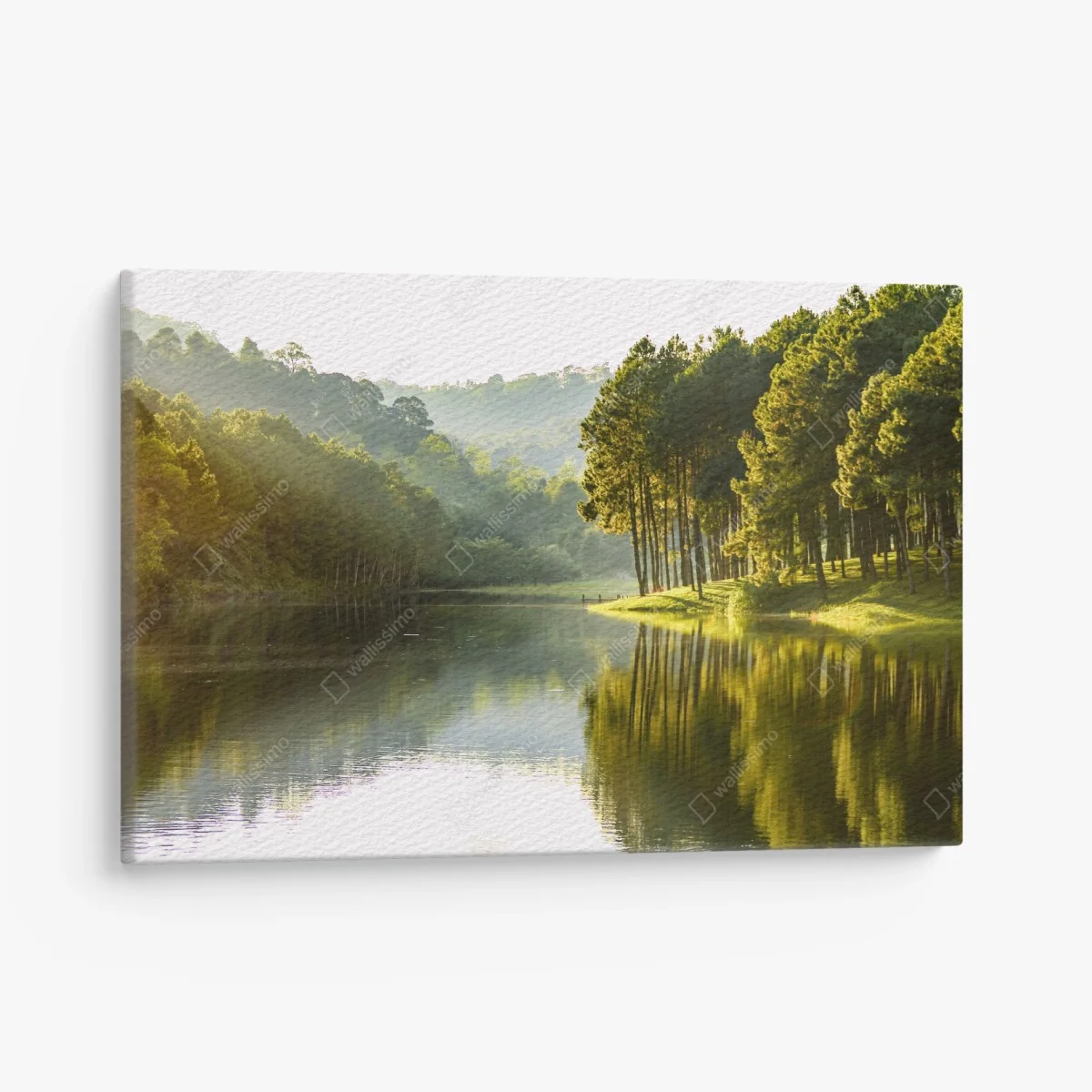 Quadro su tela paesaggio di pini sul lago • Wallissimo® Quadro su tela paesaggio di pini sul lago • Wallissimo®