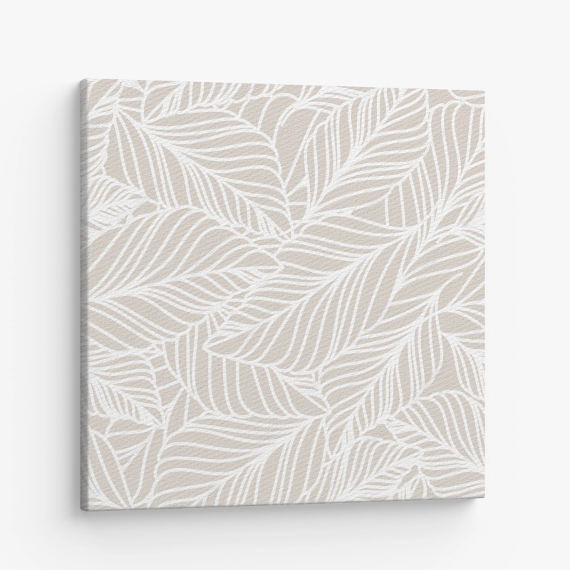 Quadro su tela motivo foglie beige elegante