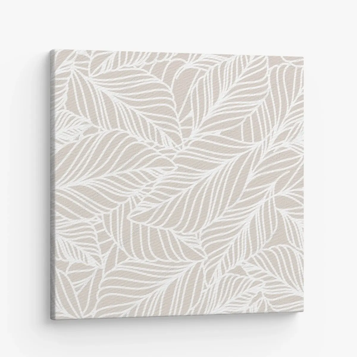Quadro su tela motivo foglie beige elegante • Wallissimo®