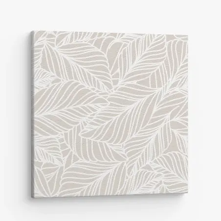 Quadro su tela motivo foglie beige elegante • Wallissimo®