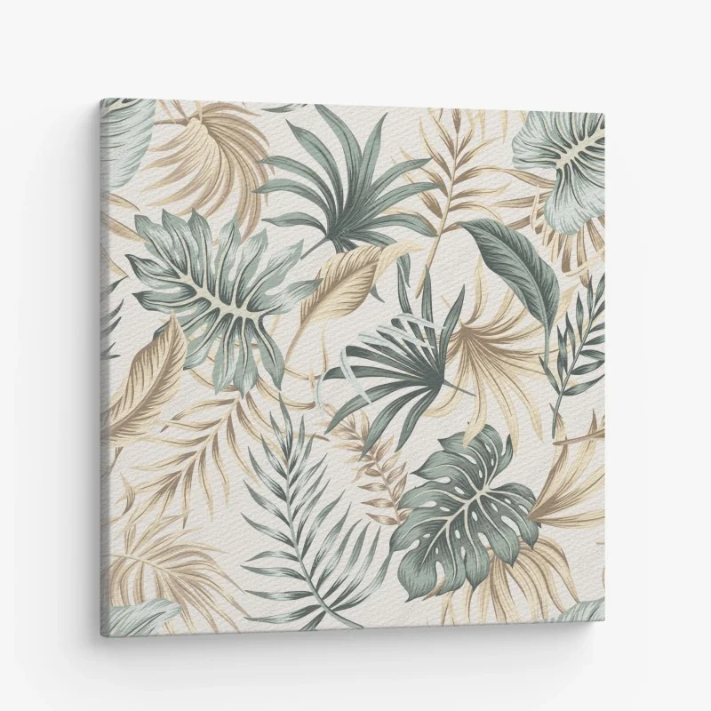 Quadro su tela motivo botanico tropicale toni naturali