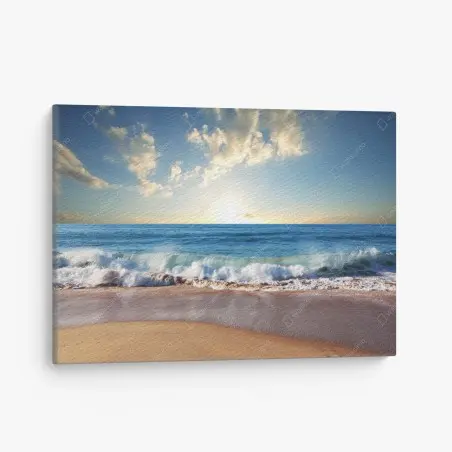 Quadro su tela tramonto dorato sul mare • Wallissimo®
