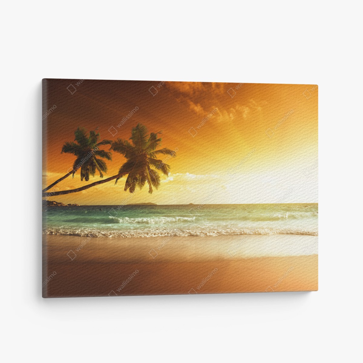 Quadro su tela tramonto dorato sui Caraibi • Wallissimo®