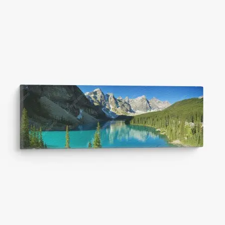 Quadro su tela stampa murale paesaggio montano con lago turchese • Wallissimo®