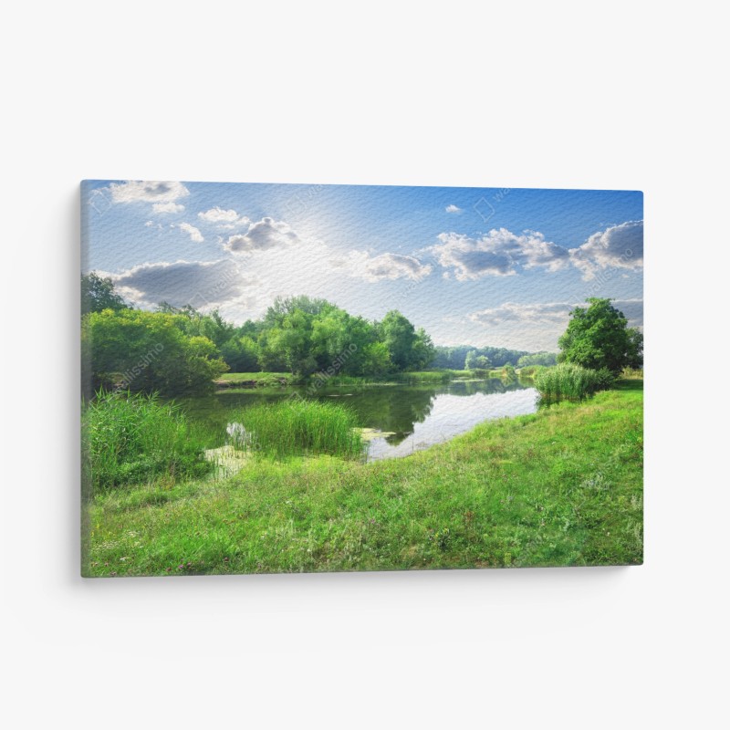 Quadro su tela serenità sul lago