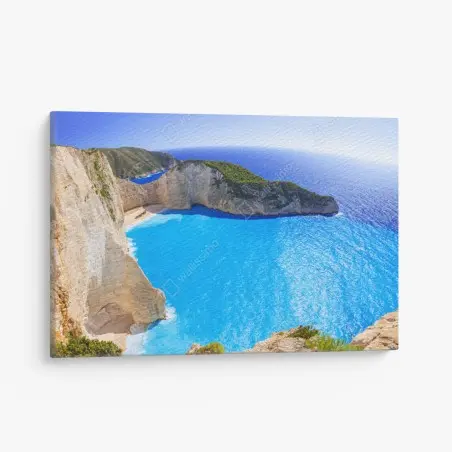 Quadro su tela baia nascosta e mare turchese • Wallissimo®