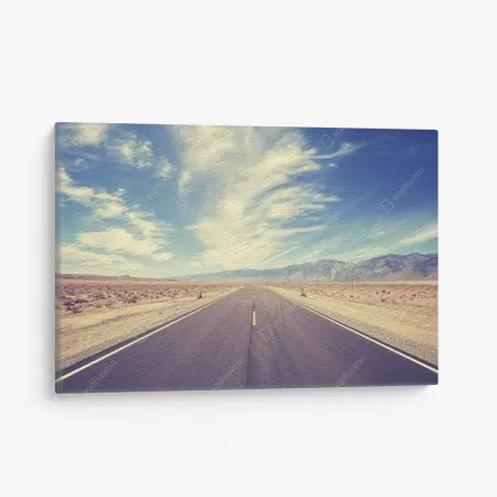 Quadro su tela strada di campagna vintage verso l'orizzonte, Stati Uniti • Wallissimo®