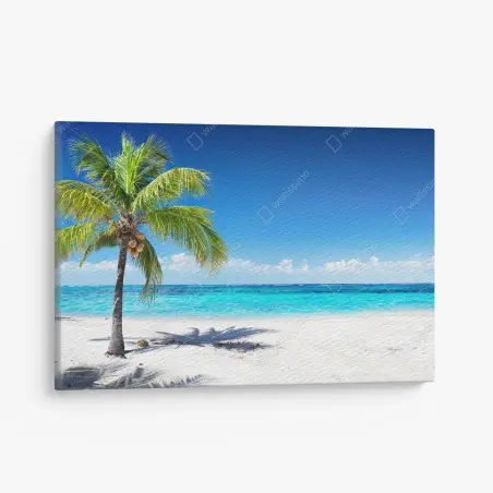 Quadro su tela oasi tropicale sulla spiaggia • Wallissimo®