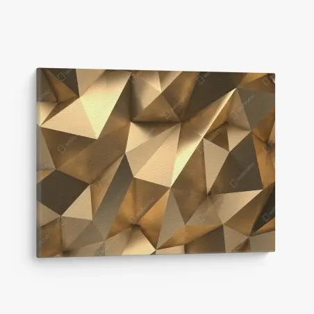 Quadro su tela motivo geometrico dorato effetto sfaccettato • Wallissimo®
