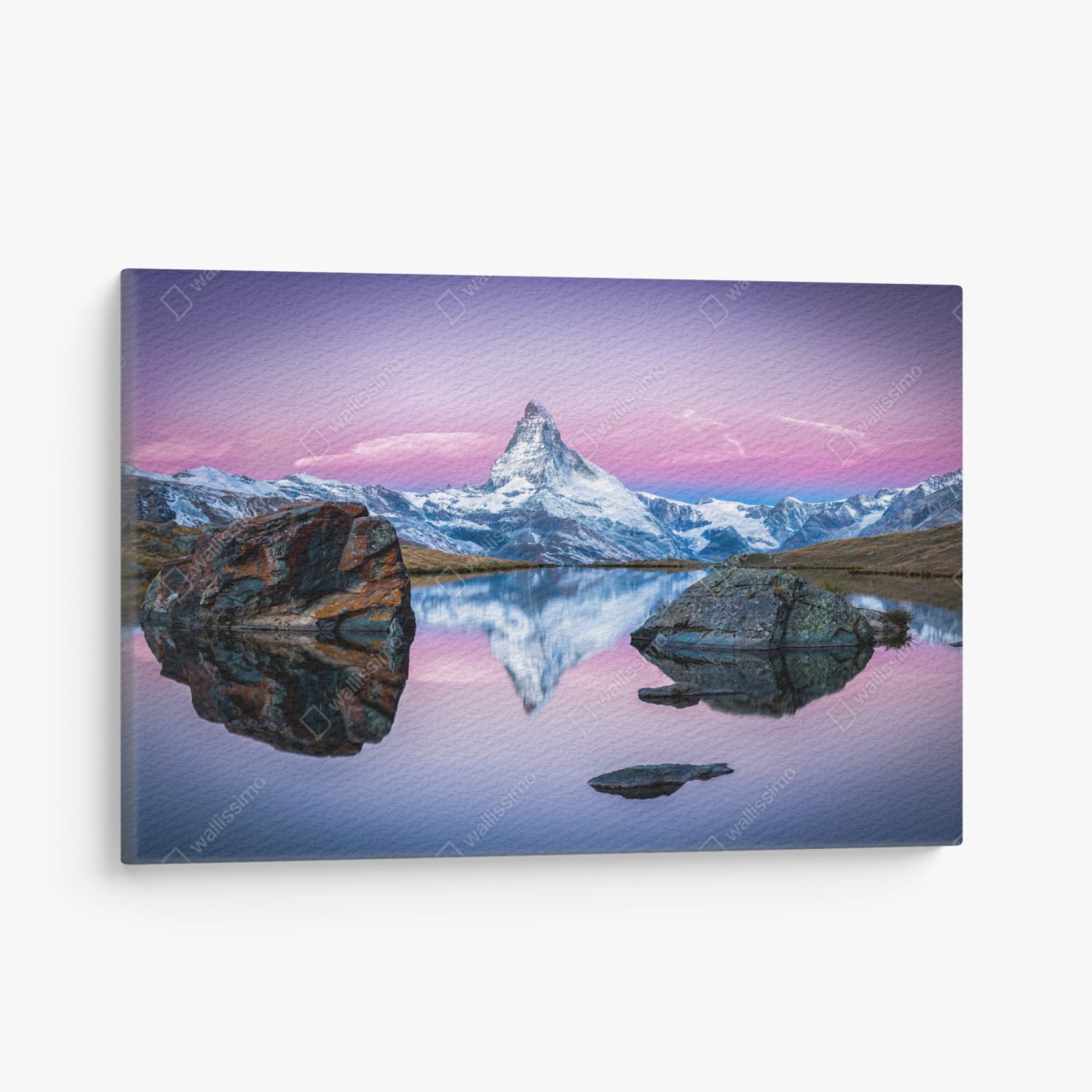 Quadro su tela riflessi del Cervino al crepuscolo • Wallissimo®