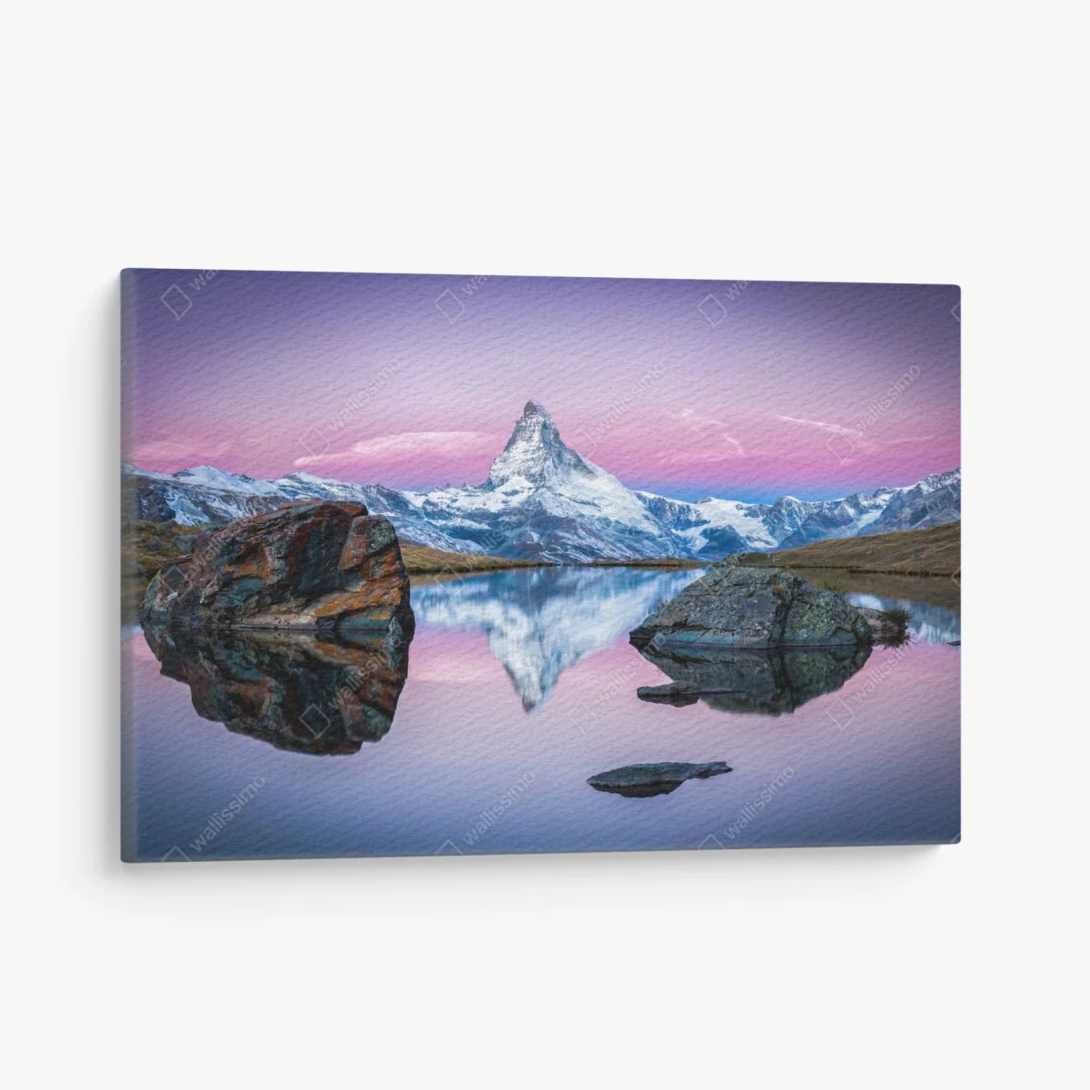 Quadro su tela riflessi del Cervino al crepuscolo • Wallissimo® Quadro su tela riflessi del Cervino al crepuscolo • Wallissimo®
