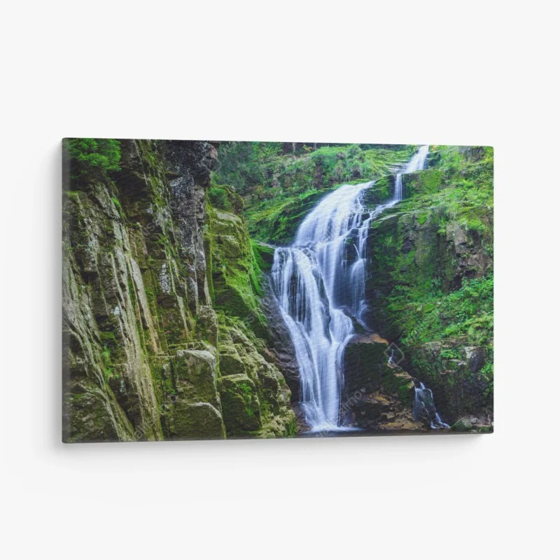 Quadro su tela panorama della cascata di Kamienczyk nei Monti Sudeti