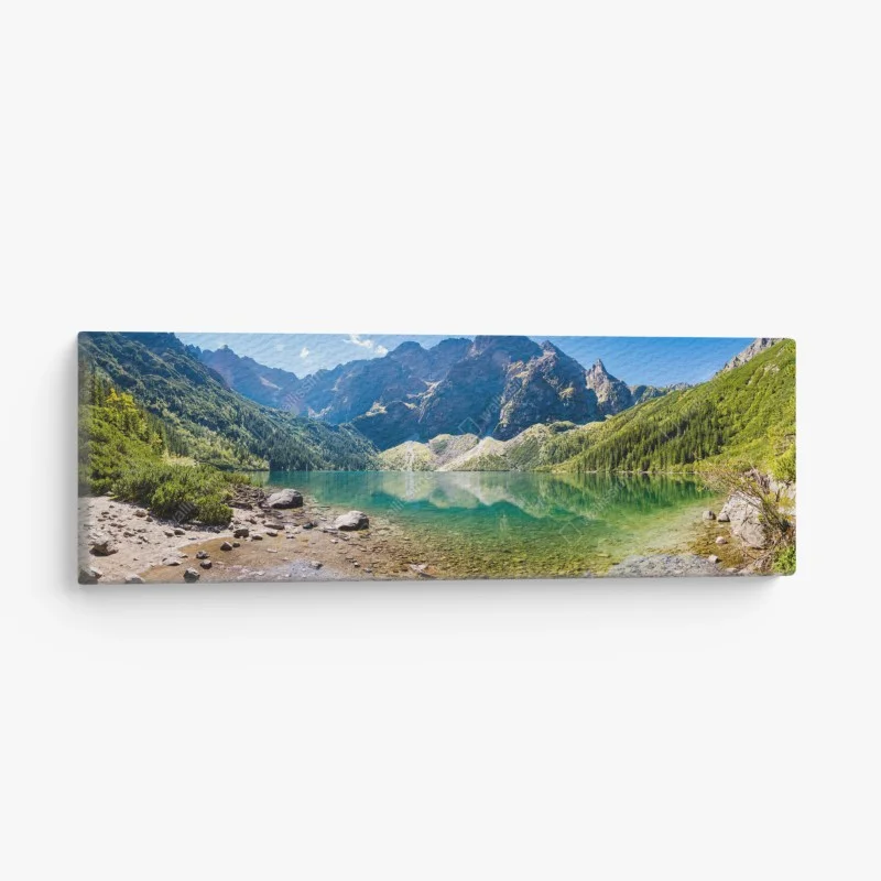 Quadro su tela panorama di lago alpino cristallino
