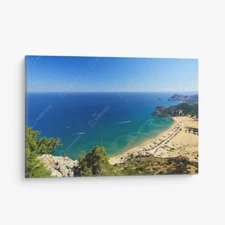 Quadro su tela orizzonte turchese vista panoramica sulla costa • Wallissimo®