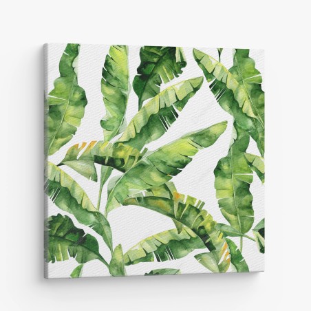 Quadro su tela fogliame tropicale ad acquerello • Wallissimo®