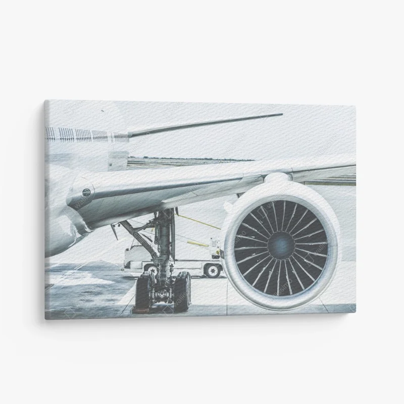 Quadro su tela dettaglio motore d'aereo al gate