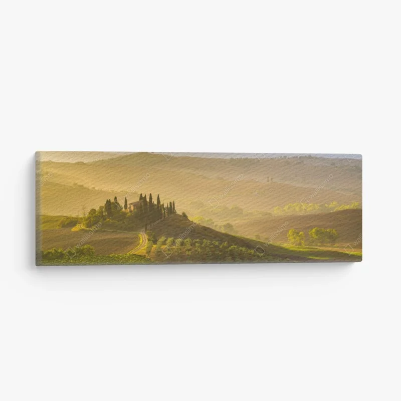 Quadro su tela mattina nebbiosa nella Val d'Orcia