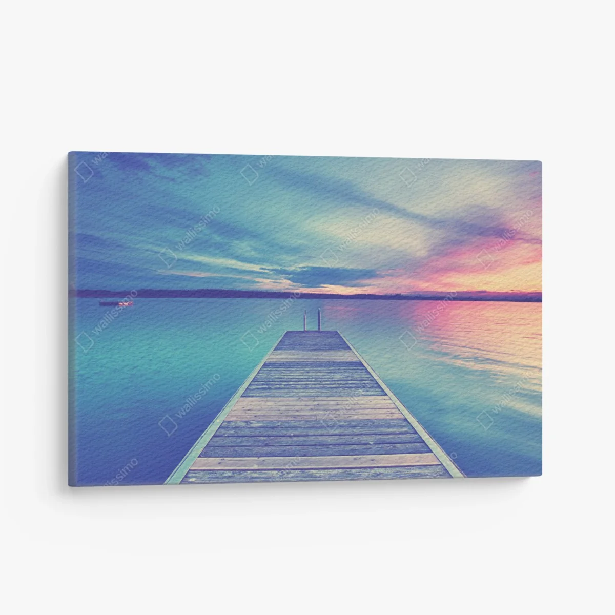 Quadro su tela molo al tramonto sul lago • Wallissimo® Quadro su tela molo al tramonto sul lago • Wallissimo®