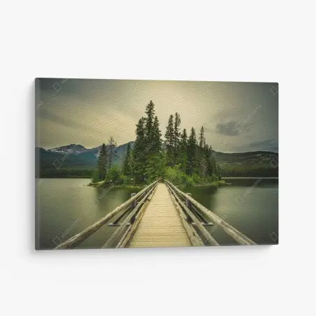 Quadro su tela ponte verso l'isola Pyramid • Wallissimo®