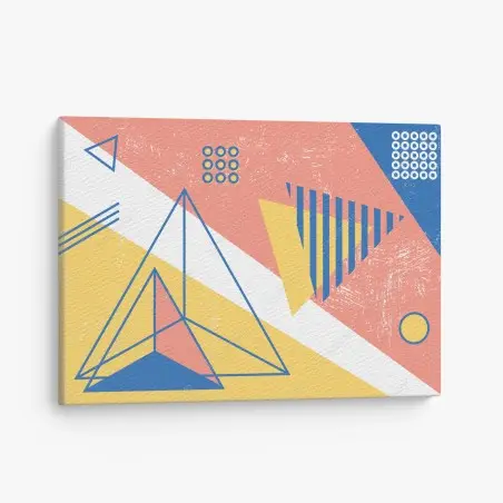 Quadro su tela composizione geometrica in stile memphis • Wallissimo®