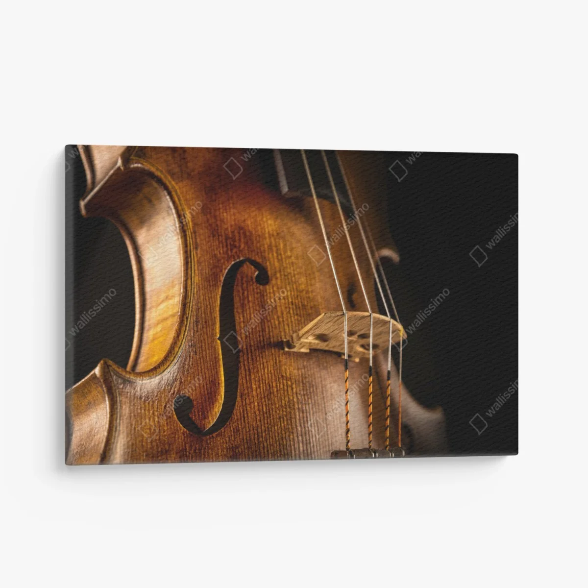 Quadro su tela violino classico in primo piano su sfondo scuro • Wallissimo® Quadro su tela violino classico in primo piano su sfondo scuro • Wallissimo®