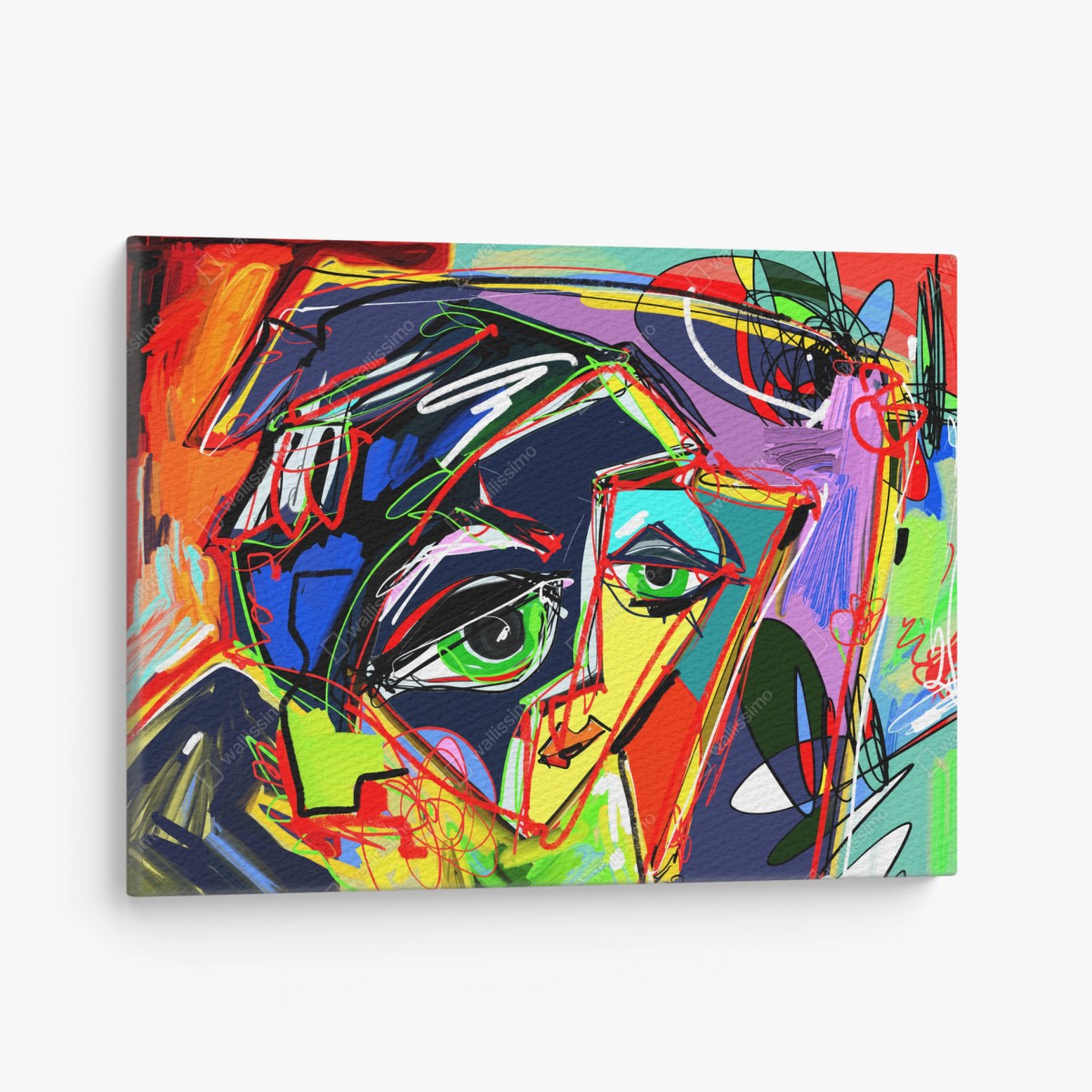 Quadro su tela volto cromatico astratto • Wallissimo®