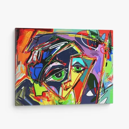 Quadro su tela volto cromatico astratto • Wallissimo®