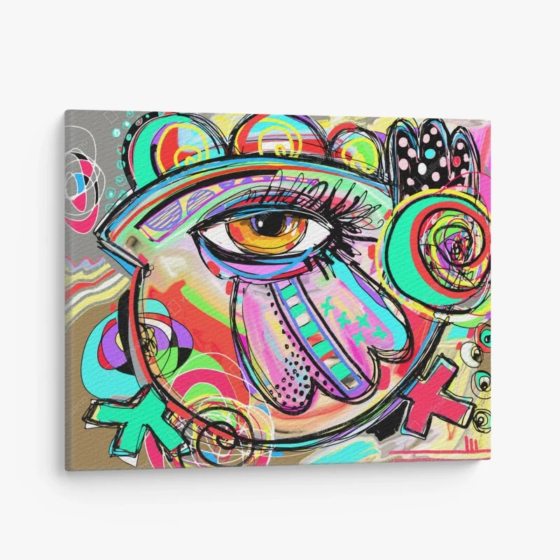 Quadro su tela occhio psichedelico esplosione cromatica
