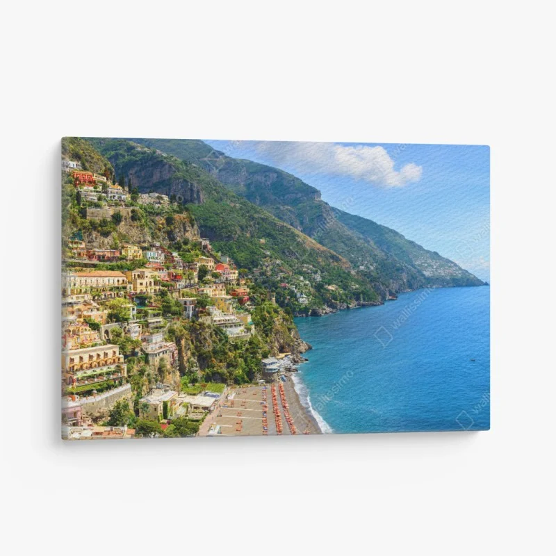 Quadro su tela vista panoramica di Positano sulla Costiera Amalfitana