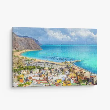 Quadro su tela panorama costiero di San Andres, Tenerife • Wallissimo®