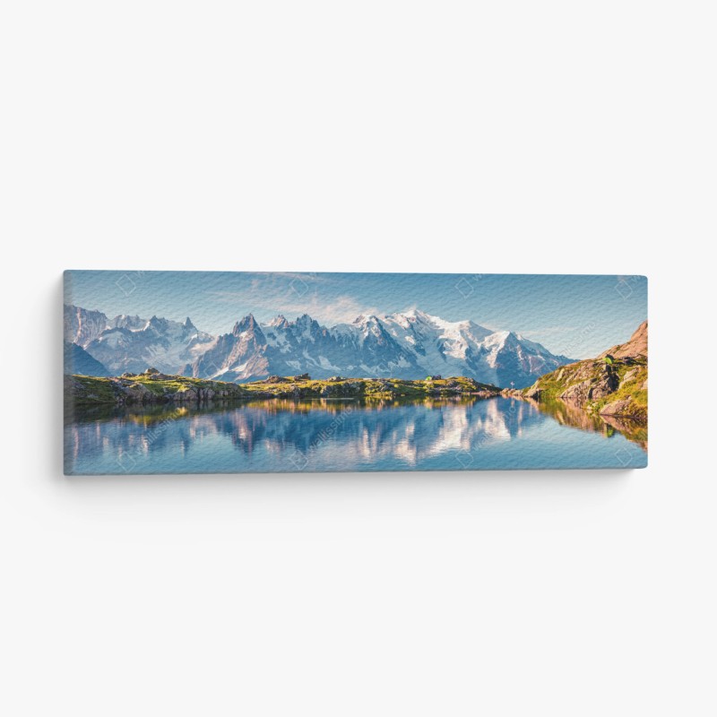 Quadro su tela riflessi sul Lac Blanc con Monte Bianco